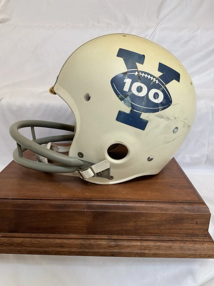 Original Riddell Yale Bulldogs Kra-Lite TK2 Game Football Helmet 100 Year Ann. WESTBROOKSPORTSCARDS