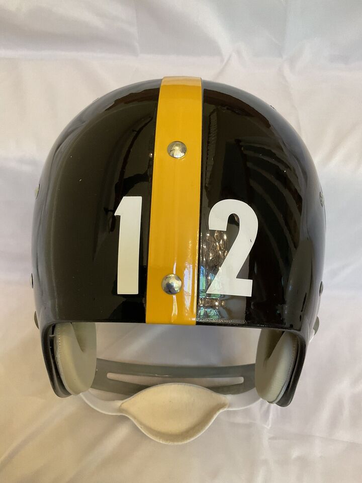 TK2 Style Custom Football Helmet Pittsburgh Steelers Terry Bradshaw Dungard Mask  WESTBROOKSPORTSCARDS