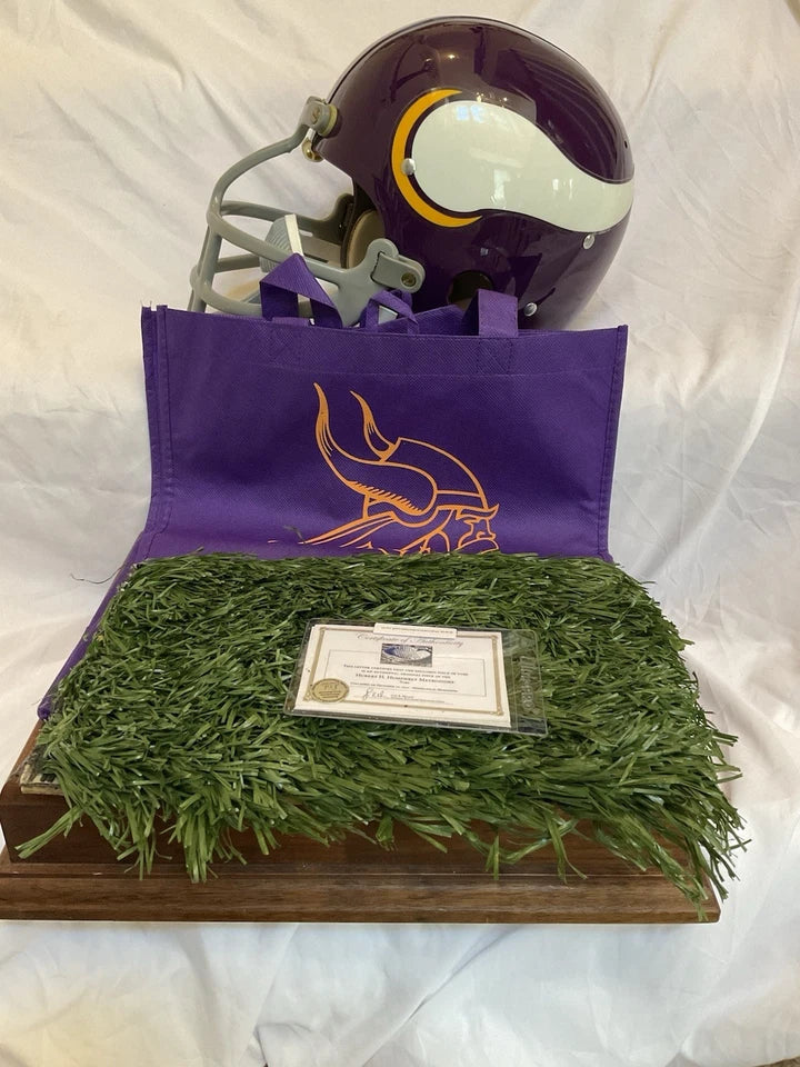 Minnesota Vikings Purple People Eaters Autographed Football Helmet With Turf WESTBROOKSPORTSCARDS