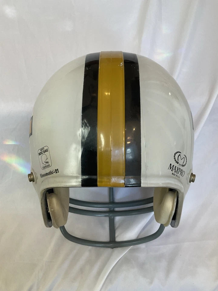 Maryland Terrapins MaxPro Kineomatic-21 Game Used Clear Shell Football Helmet WESTBROOKSPORTSCARDS
