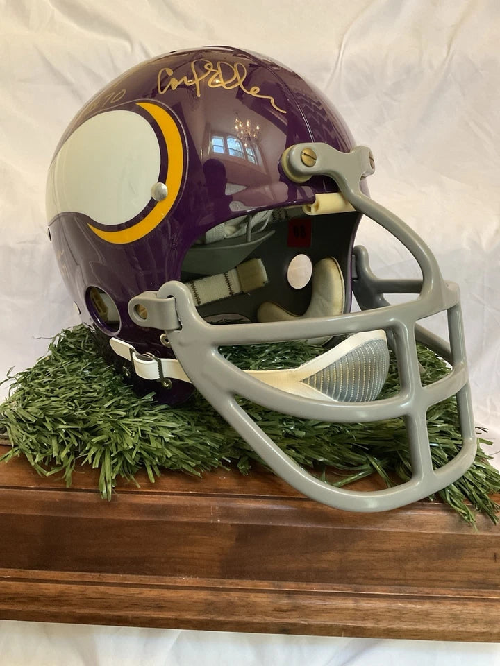 Minnesota Vikings Purple People Eaters Autographed Football Helmet With Turf WESTBROOKSPORTSCARDS