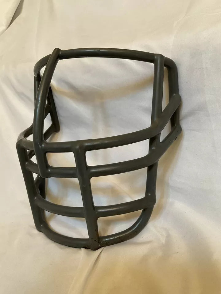 Vintage Riddell 1980s NJOP Football Helmet Lineman Gray 2-Dot Facemask USFL WESTBROOKSPORTSCARDS