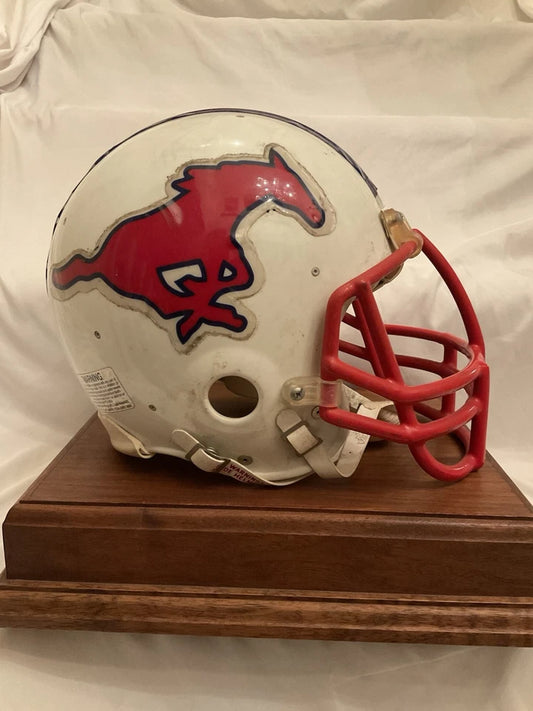 SMU Mustangs Game Used Rare Riddell WD-1 Football Helmet Rare XL Size 7 3/4 WESTBROOKSPORTSCARDS