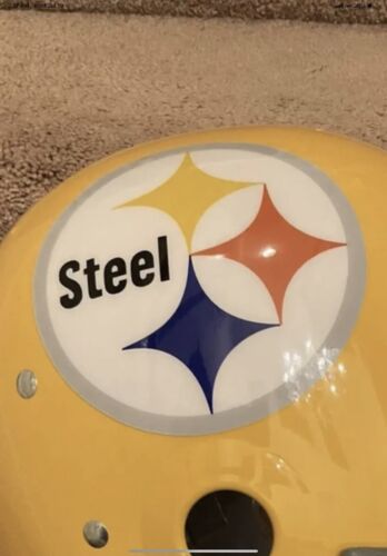 1 Full Size Pittsburgh Steelers “Steel” Football Helmet Decal 20 mil Thickness Sports Mem, Cards & Fan Shop:Autographs-Original:Football-NFL:Helmets WESTBROOKSPORTSCARDS