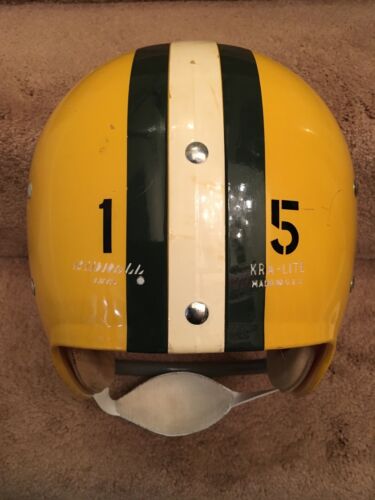 Vintage Riddell 1971 Kra-Lite TK2 Football Helmet Green Bay Packers Bart Starr Sports Mem, Cards & Fan Shop:Fan Apparel & Souvenirs:Football-NFL Riddell
