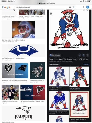 RK2 Style Football Helmet 1961 Boston Patriots Original Cartoon Patriot Logo Sports Mem, Cards & Fan Shop:Autographs-Original:Football-NFL:Helmets WESTBROOKSPORTSCARDS