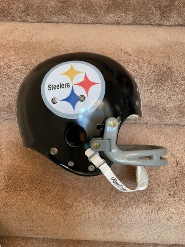 Vintage RARE Rawlings HND-9 Football Helmet Pittsburgh Steelers Terry Bradshaw Sports Mem, Cards & Fan Shop:Fan Apparel & Souvenirs:Football-NFL Rawlings