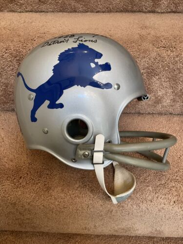 Riddell Kra-Lite RK2 Football Helmet 1967 Detroit Lions Mike Weger Autographed Sports Mem, Cards & Fan Shop:Fan Apparel & Souvenirs:Football-NFL Riddell   