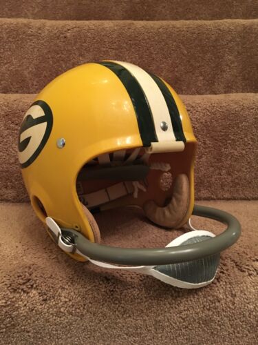 Vintage Riddell 1971 Kra-Lite TK2 Football Helmet Green Bay Packers Bart Starr Sports Mem, Cards & Fan Shop:Fan Apparel & Souvenirs:Football-NFL Riddell