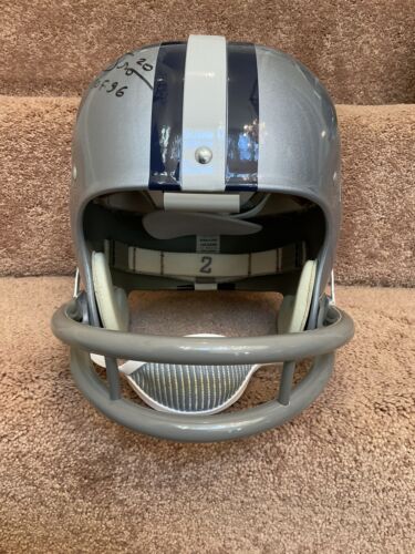 Riddell Kra-Lite Football Helmet-1967 Dallas Cowboys Autographed Mel Renfro COA Sports Mem, Cards & Fan Shop:Autographs-Original:Football-NFL:Helmets WESTBROOKSPORTSCARDS