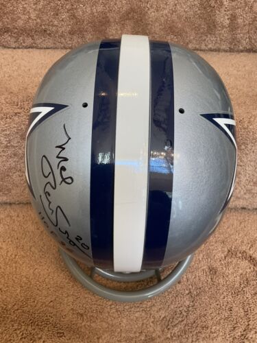 Riddell Kra-Lite Football Helmet-1967 Dallas Cowboys Autographed Mel Renfro COA Sports Mem, Cards & Fan Shop:Autographs-Original:Football-NFL:Helmets WESTBROOKSPORTSCARDS