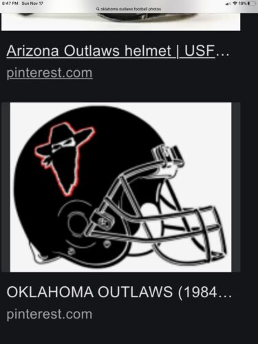 Vintage Riddell Throwback Football Helmet- USFL Oklahoma Outlaws Sports Mem, Cards & Fan Shop:Fan Apparel & Souvenirs:Football-NFL Riddell