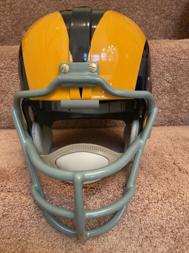 Los Angeles Rams Throwback RK4 Football Helmet Painted Horns 1950s Cowcatcher Sports Mem, Cards & Fan Shop:Fan Apparel & Souvenirs:Football-NFL WESTBROOKSPORTSCARDS