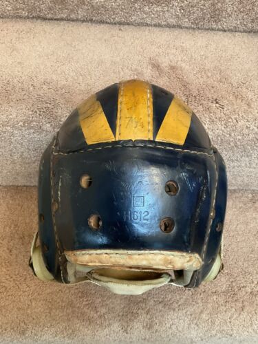 MacGregor Authentic H612 Leather Suspension Football Helmet Michigan Wolverines? Sports Mem, Cards & Fan Shop:Fan Apparel & Souvenirs:Football-NFL MacGregor