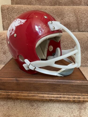 Arkansas Razorbacks 1969 MacGregor Clear Shell Football Helmet Bill Burnett Sports Mem, Cards & Fan Shop:Game Used Memorabilia:College-NCAA WESTBROOKSPORTSCARDS