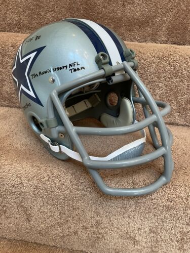Bob Lilly Autographed Stats RK2 Dallas Cowboys Football Helmet Authentic Paint Sports Mem, Cards & Fan Shop:Fan Apparel & Souvenirs:Football-NFL Riddell