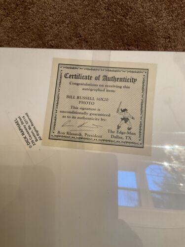 Bill Russell Boston Celtics SIGNED AUTOGRAPHED 16 X 20 COA Sports Mem, Cards & Fan Shop:Autographs-Original:Basketball-NBA:Photos WESTBROOKSPORTSCARDS