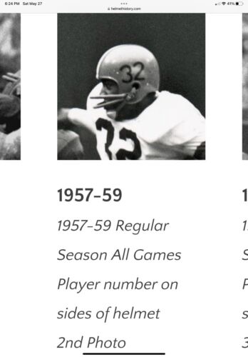 RK4 Husky Vintage Style Football Helmet 1957-1959 Cleveland Browns Jim Brown Sports Mem, Cards & Fan Shop:Game Used Memorabilia:Football-NFL:Helmet WESTBROOKSPORTSCARDS