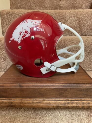 arkansas razorback football helmet Arkansas Razorbacks 1969 MacGregor Clear Shell Football Helmet Bill Bu – WESTBROOKSPORTSCARDS