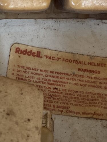 Vintage Original Riddell PAC3 Football Helmet 1980 Sports Mem, Cards & Fan Shop:Fan Apparel & Souvenirs:Football-NFL Riddell   