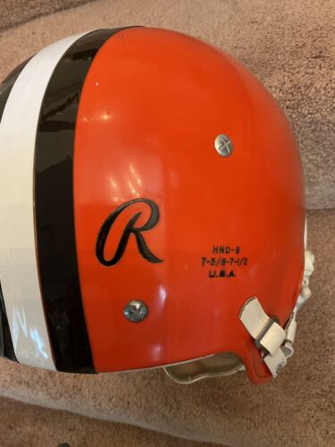 Vintage Rawlings HND-9 Cleveland Browns Football Helmet Date August 1979 CS4-2 Sports Mem, Cards & Fan Shop:Fan Apparel & Souvenirs:Football-NFL Riddell   