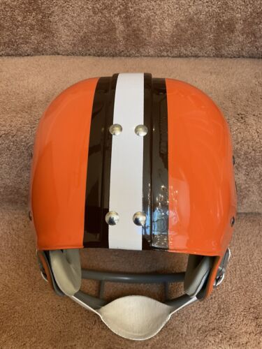 RK4 Husky Vintage Style Football Helmet 1960 Cleveland Browns Jim Brown Sports Mem, Cards & Fan Shop:Game Used Memorabilia:Football-NFL:Helmet WESTBROOKSPORTSCARDS   