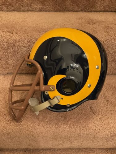 Los Angeles Rams Throwback RK4 Football Helmet 1950s Painted Horns Cowcatcher Sports Mem, Cards & Fan Shop:Fan Apparel & Souvenirs:Football-NFL WESTBROOKSPORTSCARDS