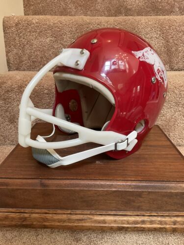 Arkansas Razorbacks 1969 MacGregor Clear Shell Football Helmet Bill Burnett Sports Mem, Cards & Fan Shop:Game Used Memorabilia:College-NCAA WESTBROOKSPORTSCARDS