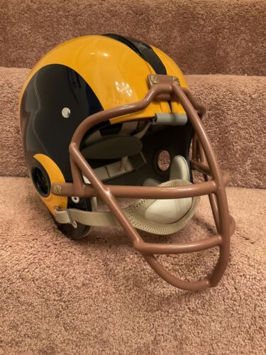Los Angeles Rams Throwback RK4 Football Helmet 1950s Painted Horns Cowcatcher Sports Mem, Cards & Fan Shop:Fan Apparel & Souvenirs:Football-NFL WESTBROOKSPORTSCARDS   