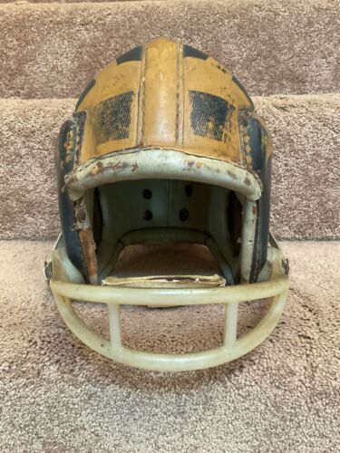 MacGregor Authentic H612 Leather Suspension Football Helmet Michigan Wolverines? Sports Mem, Cards & Fan Shop:Fan Apparel & Souvenirs:Football-NFL MacGregor