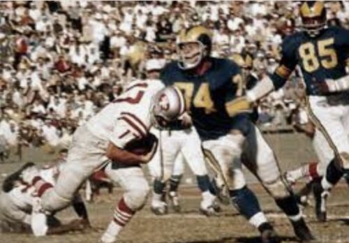 Los Angeles Rams Throwback RK4 Football Helmet 1950s Painted Horns Cowcatcher Sports Mem, Cards & Fan Shop:Fan Apparel & Souvenirs:Football-NFL WESTBROOKSPORTSCARDS