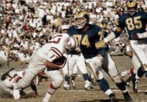 Los Angeles Rams Throwback RK4 Football Helmet 1950s Painted Horns Cowcatcher Sports Mem, Cards & Fan Shop:Fan Apparel & Souvenirs:Football-NFL WESTBROOKSPORTSCARDS   