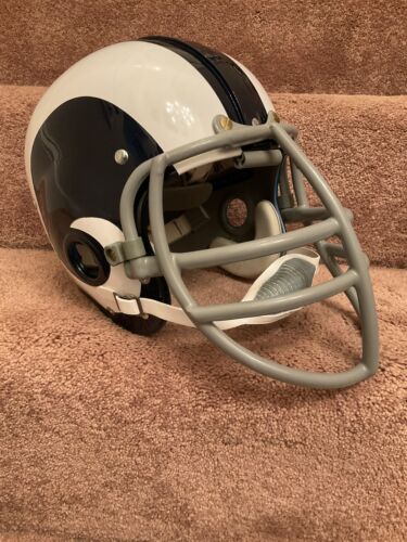 Los Angeles Rams Painted Horns RK2 Style Suspension Football Helmet Merlin Olsen Sports Mem, Cards & Fan Shop:Fan Apparel & Souvenirs:Football-NFL Riddell   