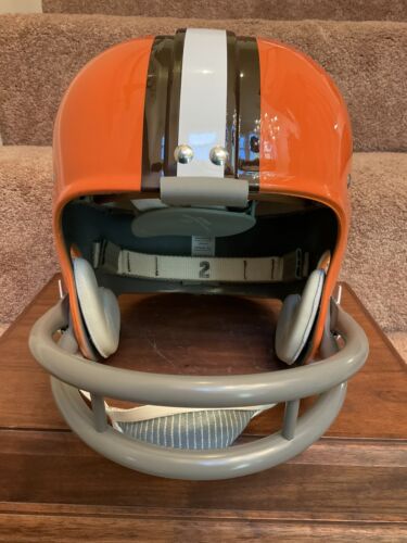 RK4 Husky Vintage Style Suspension Football Helmet Cleveland Browns Jim Brown Sports Mem, Cards & Fan Shop:Game Used Memorabilia:Football-NFL:Helmet WESTBROOKSPORTSCARDS