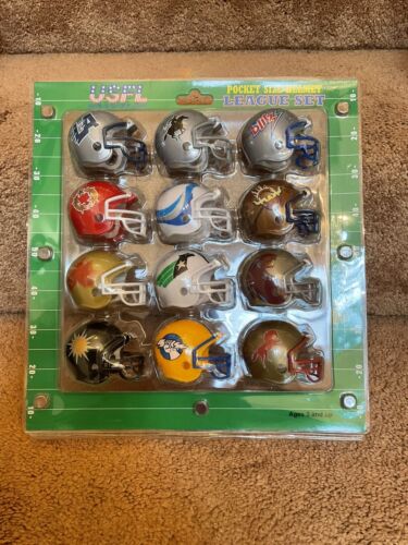 Original 1984 Riddell USFL Pocket Pro Helmet Set United States Football League Sports Mem, Cards & Fan Shop:Fan Apparel & Souvenirs:Football-Other Riddell   