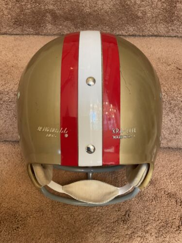 Vintage Riddell Kra-Lite TK2 Football Helmet 1971 San Francisco 49ers Square Jaw Sports Mem, Cards & Fan Shop:Fan Apparel & Souvenirs:Football-NFL Riddell   