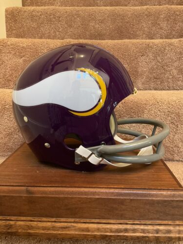 Fran Tarkenton Signed Minnesota Vikings Throwback Two Bar Helmet