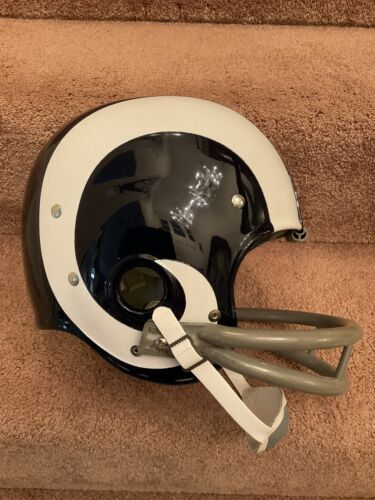 black football rams helmets Los Angeles Rams Painted Horns RK2 Style Suspension Football Helmet Jo – WESTBROOKSPORTSCARDS