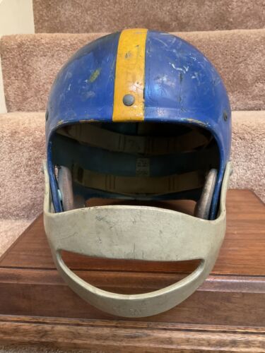 ORIGINAL Vintage 1950s 2-Bar Facemask Suspension Helmet Kra-Lite Rare FA SAF Sports Mem, Cards & Fan Shop:Game Used Memorabilia:Football-NFL:Helmet WESTBROOKSPORTSCARDS