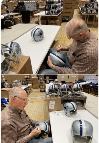 Bob Lilly Autographed Stats TK2 Dallas Cowboys Football Helmet Authentic Paint Sports Mem, Cards & Fan Shop:Fan Apparel & Souvenirs:Football-NFL Riddell