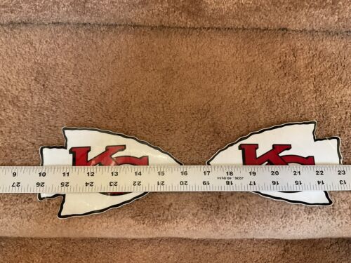 Full Size Kansas City Chiefs Vintage Authentic Thin Mil Football Helmet Decals Sports Mem, Cards & Fan Shop:Autographs-Original:Football-NFL:Helmets WESTBROOKSPORTSCARDS