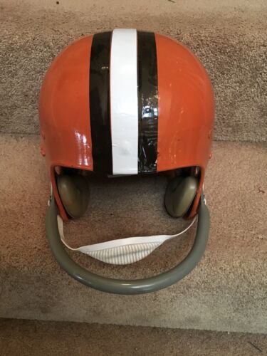 Vintage RK Style Football Helmet 1962 Cleveland Browns The Express Movie Prop Sports Mem, Cards & Fan Shop:Fan Apparel & Souvenirs:Football-NFL WESTBROOKSPORTSCARDS   