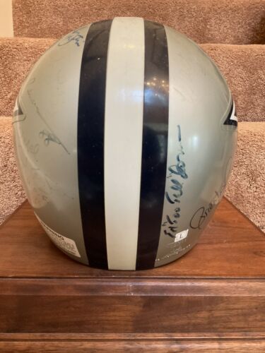 Dallas Cowboys Autographed Riddell Football Helmet Landry Staubach Dorsett White Sports Mem, Cards & Fan Shop:Autographs-Original:Football-NFL:Helmets WESTBROOKSPORTSCARDS
