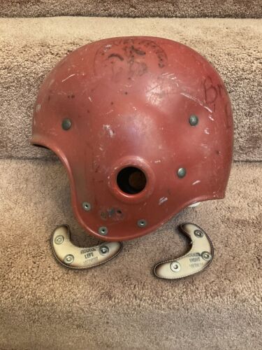 Riddell 1950s RT2 Football Helmet Maroon Under Clear Shell Vintage Chin  Strap