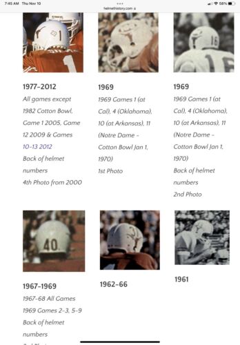 Vintage Original Rawlings HC20 Football Helmet- Custom 1965-1966 Texas Longhorns Sports Mem, Cards & Fan Shop:Fan Apparel & Souvenirs:College-NCAA Rawlings