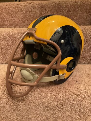 Los Angeles Rams Throwback RK4 Football Helmet 1950s Painted Horns Cowcatcher Sports Mem, Cards & Fan Shop:Fan Apparel & Souvenirs:Football-NFL WESTBROOKSPORTSCARDS   