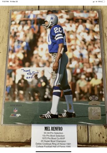Riddell Kra-Lite Football Helmet-1967 Dallas Cowboys Autographed Mel Renfro COA Sports Mem, Cards & Fan Shop:Autographs-Original:Football-NFL:Helmets WESTBROOKSPORTSCARDS