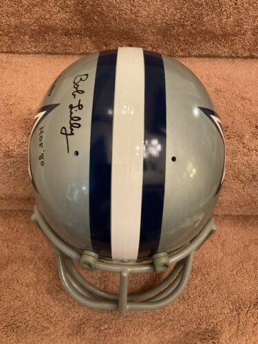 Bob Lilly Autographed Stats TK2 Dallas Cowboys Football Helmet Authentic Paint Sports Mem, Cards & Fan Shop:Fan Apparel & Souvenirs:Football-NFL Riddell