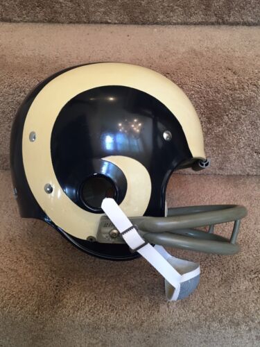 Los Angeles Rams Riddell TK2 Football Helmet 1970 Painted Horns Les Josephson Sports Mem, Cards & Fan Shop:Fan Apparel & Souvenirs:Football-NFL Riddell