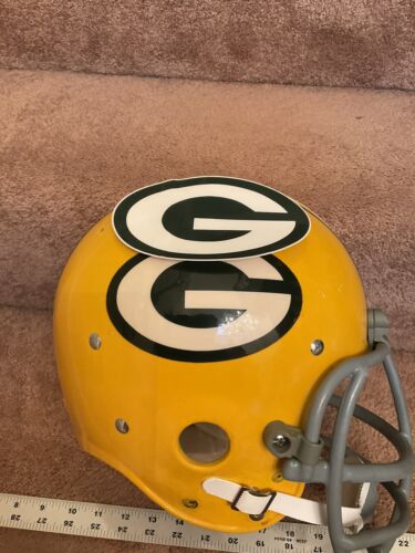Full Size Green Bay Packers Vintage Authentic Thin Mil Football Helmet Decals Sports Mem, Cards & Fan Shop:Autographs-Original:Football-NFL:Helmets WESTBROOKSPORTSCARDS